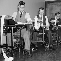 Clerks at the Farm Credit Administration working on reports (Library of Congress, 1937)