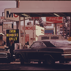 Odd/even number license plate restrictions during gas crisis of 1973-74, Oregon (U.S. National Archives, David Falconer, 1973)