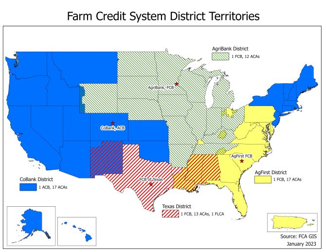 FCS directory & map Farm Credit Administration